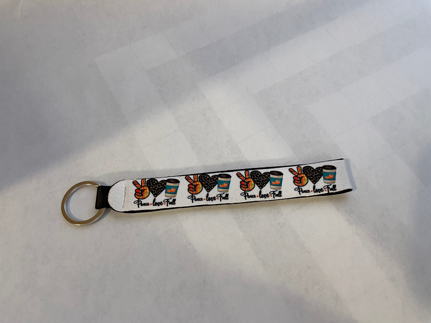 Peace, Love, Fall Wristlet Key Chain